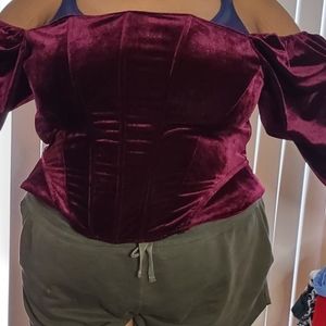 Pretty little thing puff sleeve corset too